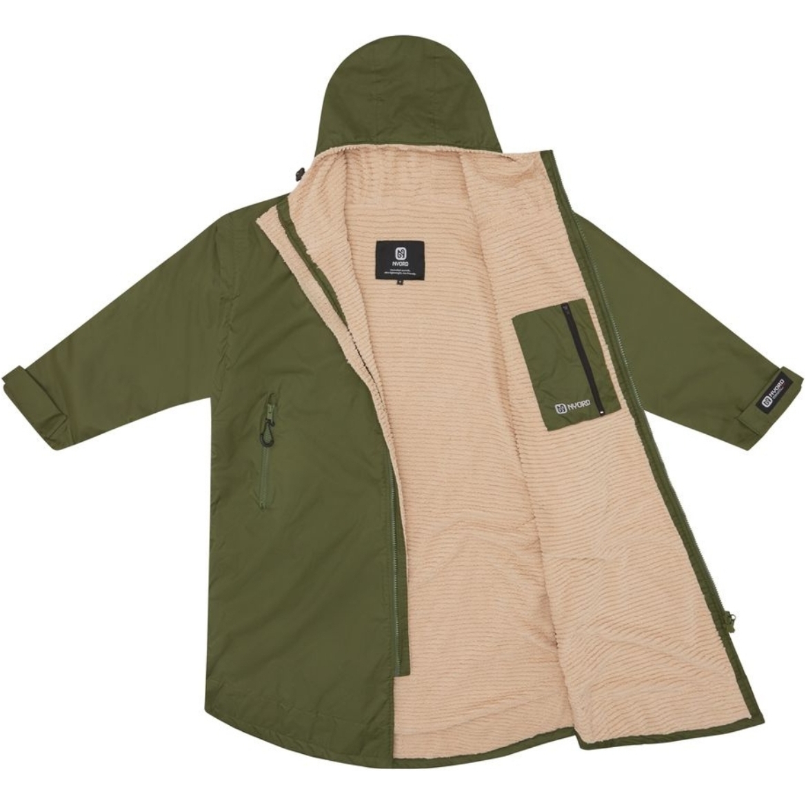 2025 Nyord Primaloft Outdoor Detachable Sleeve Changing Robe - Khaki / Ecru